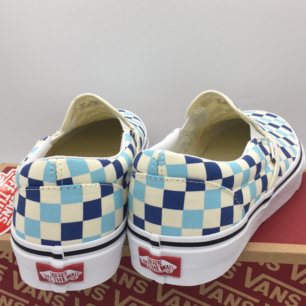 •Vans Classic Slip-On Checkerboard Blue Topaz wmns - Picture 12 of 16